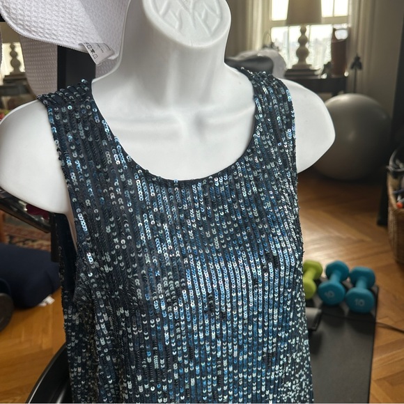 Calypso St. Barth Dark Blue Sequined Silk Tank Top - XS - excellent condition - Picture 6 of 10